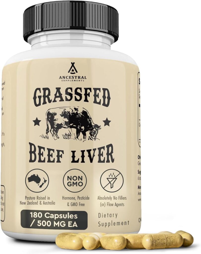 Ancestral Supplements Grass Fed Beef Liver 180 Capsules, Sup...