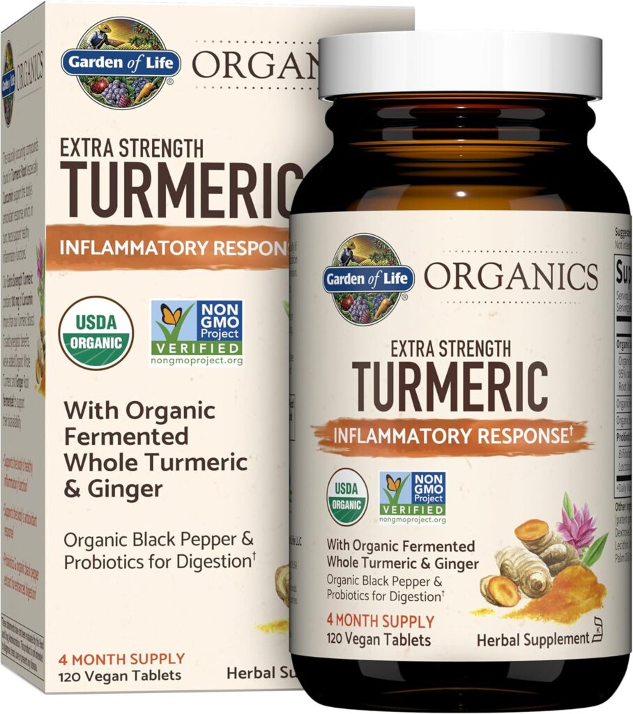 Garden of Life Organics Extra Strength Turmeric Inflammatory...