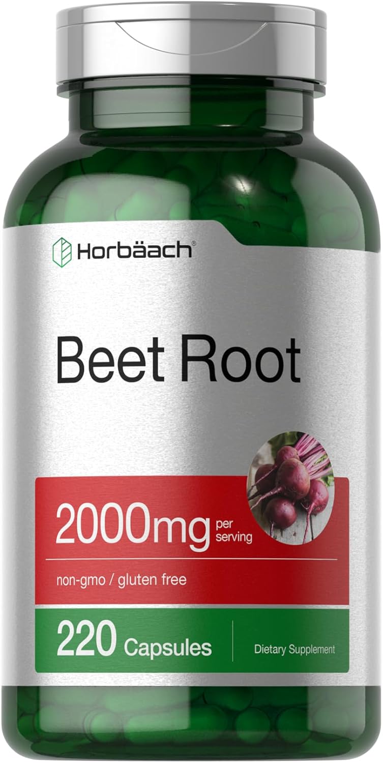 Horbäach Beet Root Powder Capsules | 220 Pills | Herbal Extr...