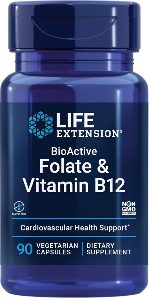 Life Extension BioActive Folate & Vitamin B12, Promotes Hear...