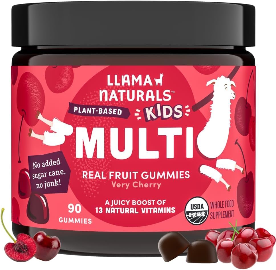 Llama Naturals Kids Multivitamin Gummies, Vegan, Organic wit...
