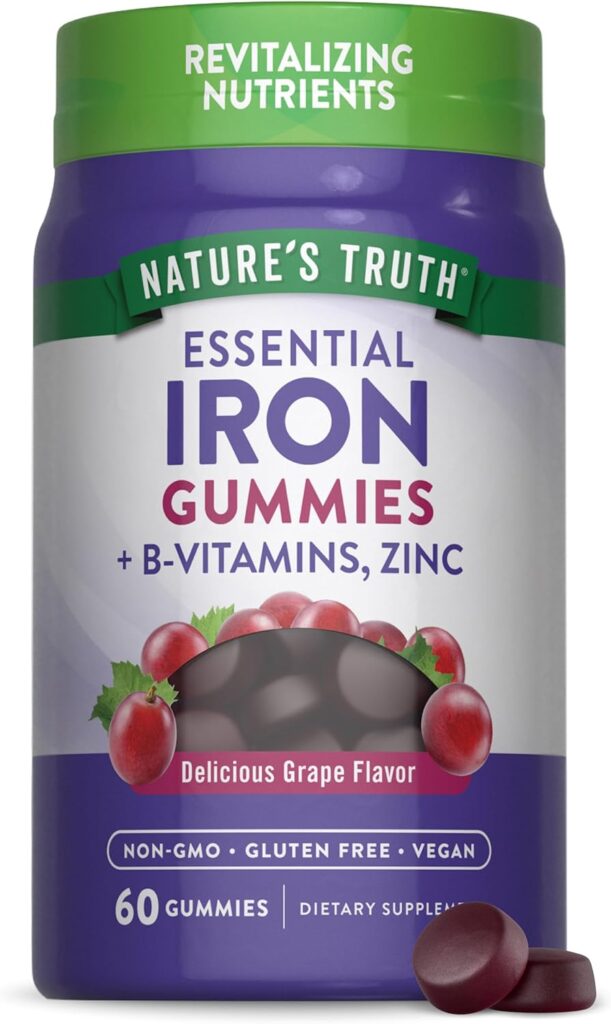 Nature's Truth Iron Gummies | 60 Count | Vegan, Non-GMO & Gl...