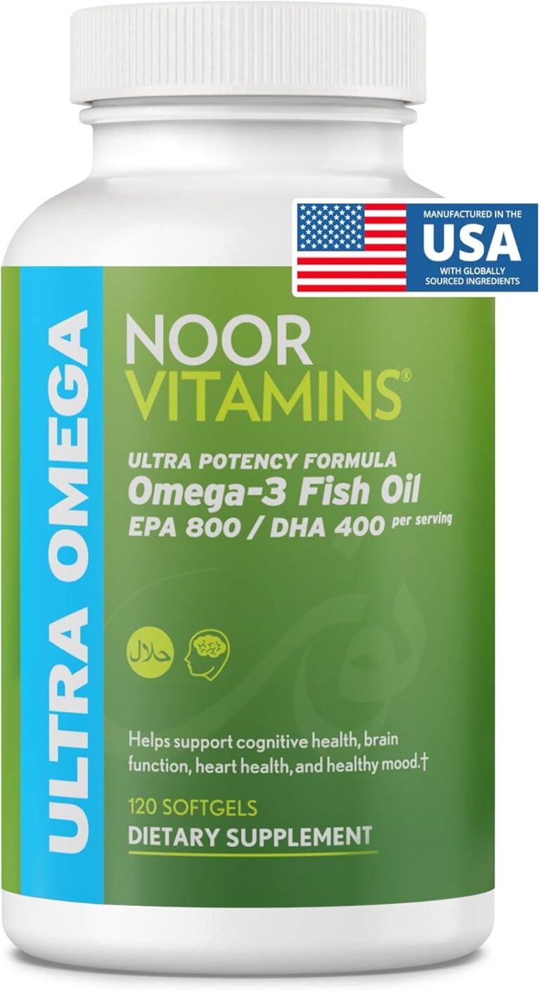 Noor Vitamins Halal Fish Oil, Halal Vitamins, Ultra Omega 3 ...