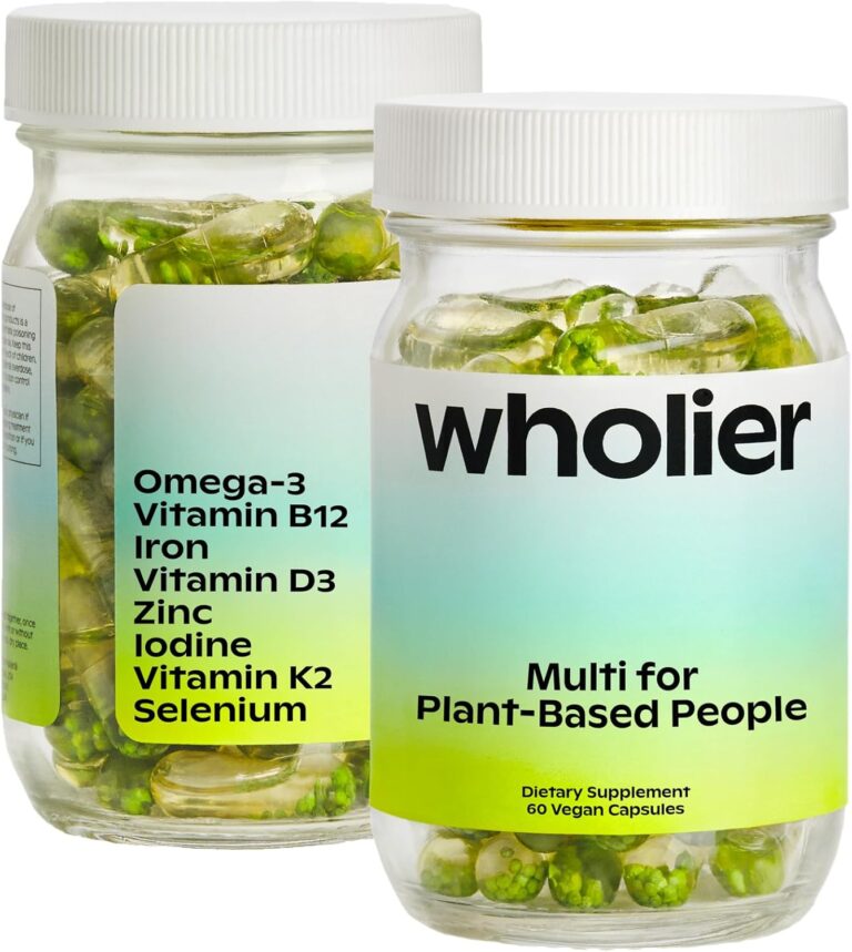 wholier Plant Based Multivitamin Vegan Omega-3 DHA EPA, Vita...