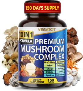 10 in 1 High Strength Mushroom Supplement - Lions Mane, Cord...