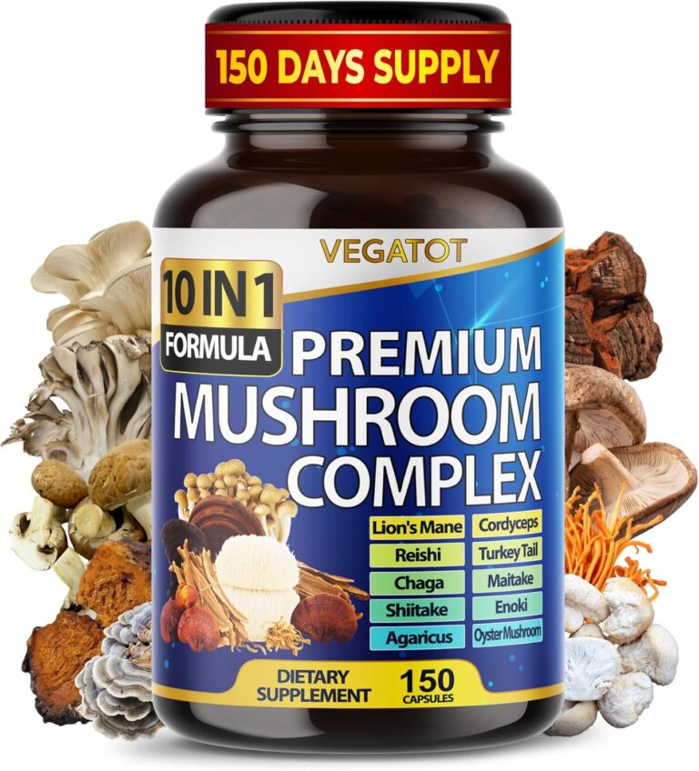 10 in 1 High Strength Mushroom Supplement - Lions Mane, Cord...
