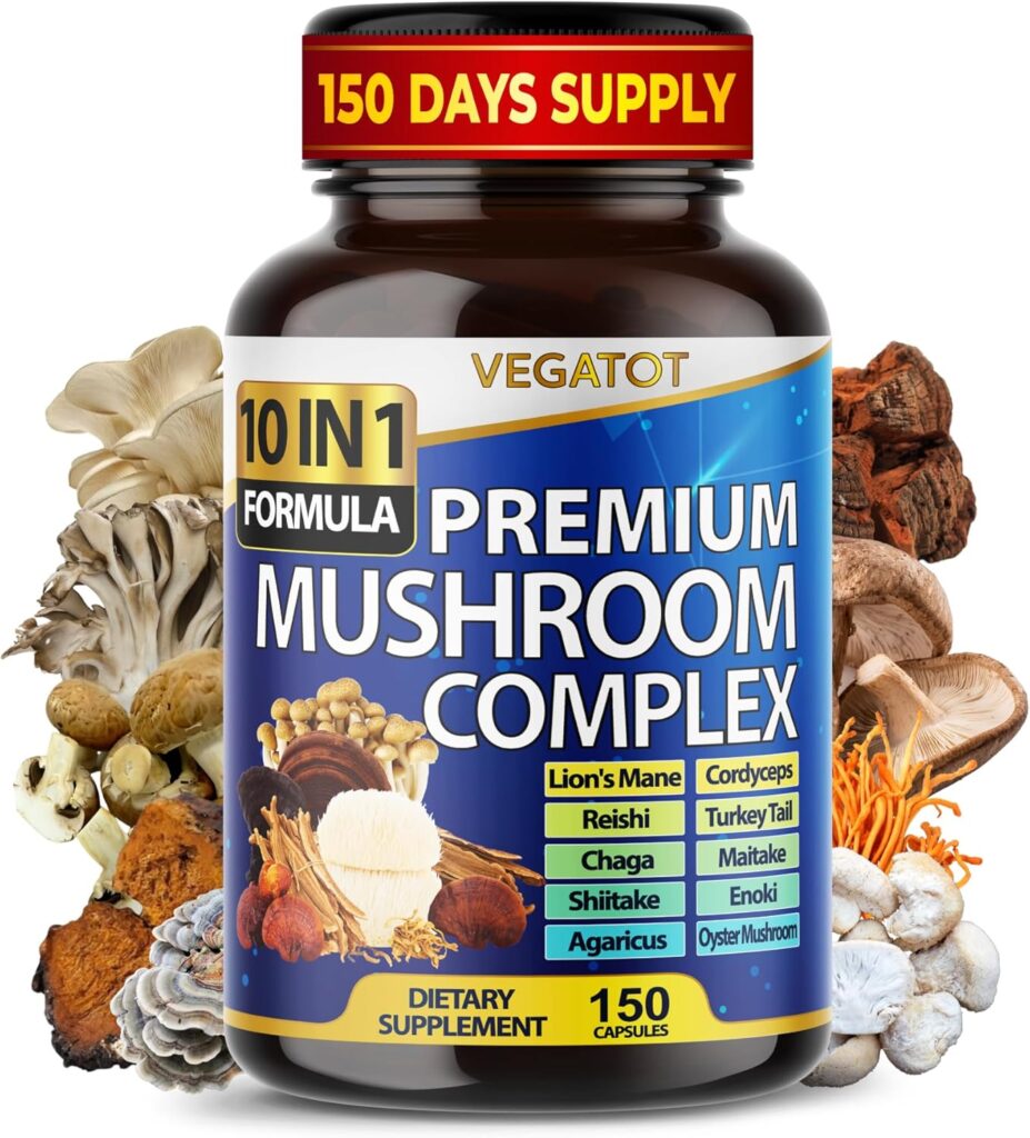 10 in 1 High Strength Mushroom Supplement - Lions Mane, Cord...