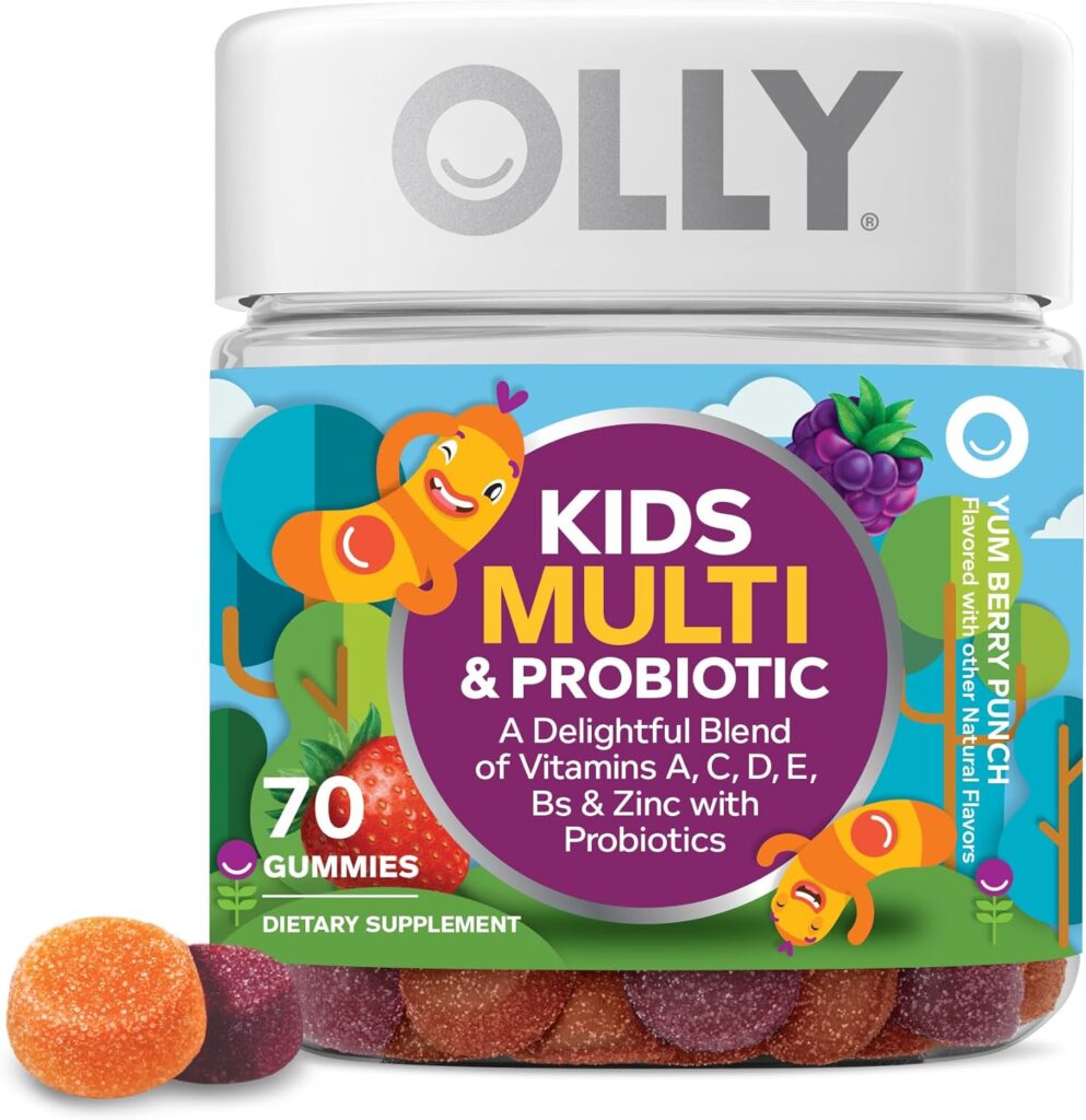 OLLY Kids Multivitamin & Probiotic Gummy, Digestive Support,...