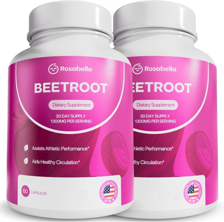 Rosabella Organic Beet Root Capsules - 1300mg Beet Root Powd...