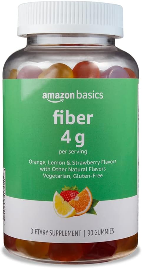 Amazon Basics Fiber Gummies for Digestive Health and Regular...