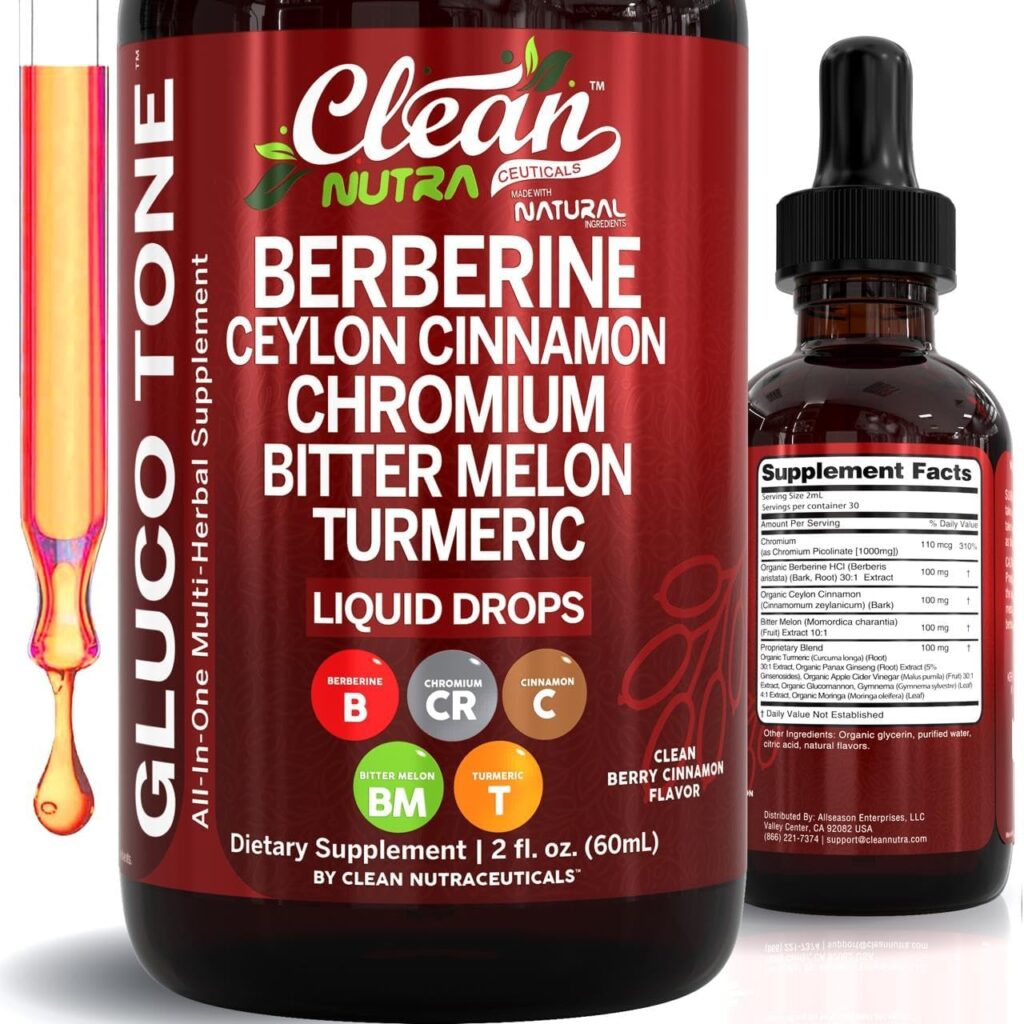 Clean Nutra Berberine with Ceylon Cinnamon Supplement Liquid...