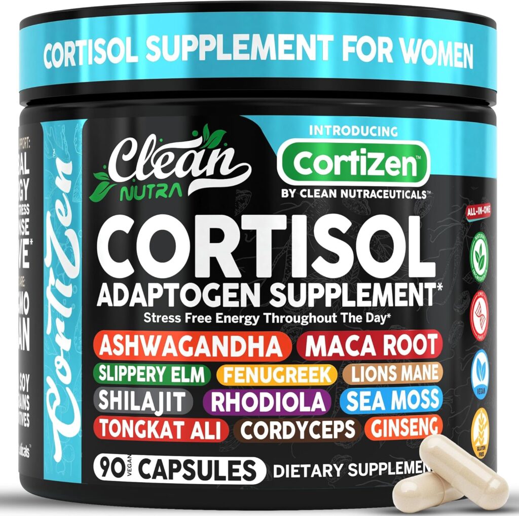 Clean Nutra Cortisol Supplements For Women | Maca Root Ashwa...