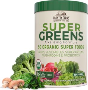 Country Farms Organic Super Greens Natural Flavor, 50 Organi...
