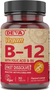 DEVA Vegan Vitamin B12 Fast Dissolve Supplement - Once-Per-D...