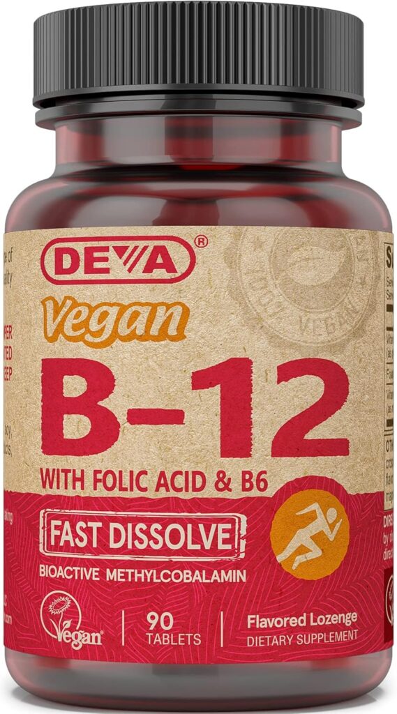 DEVA Vegan Vitamin B12 Fast Dissolve Supplement - Once-Per-D...