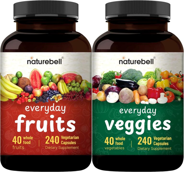 Fruit and Veggies Supplement – 480 Total Vegetarian Capsules...