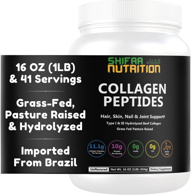 Halal & Grass Fed Collagen Peptides Powder 1 lb. 16oz Unflav...