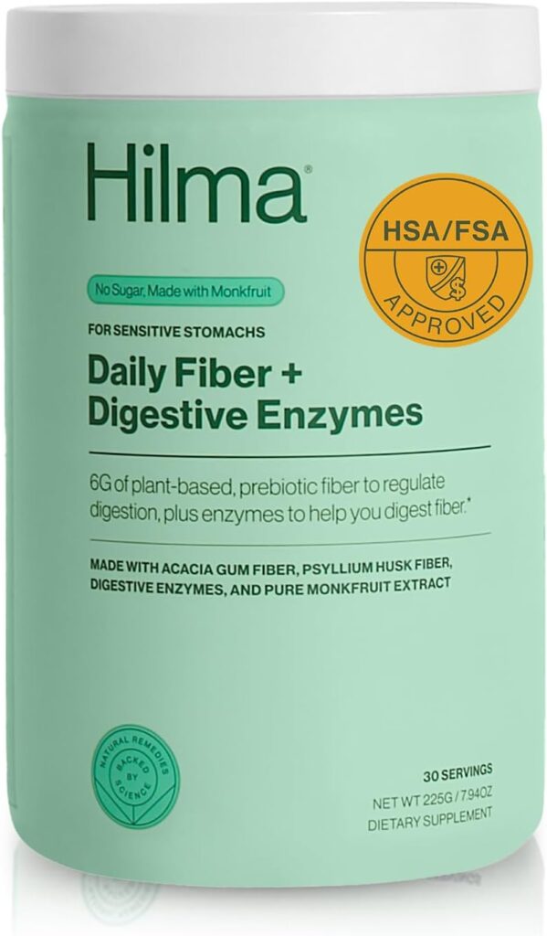 Hilma Daily Fiber and Digestive Enzymes, Fiber Supplement Po...