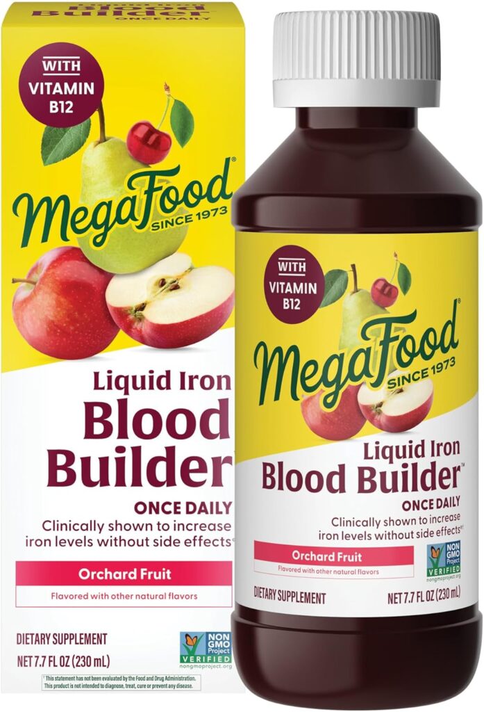 MegaFood Blood Builder Liquid Iron Supplement for Women, Men...