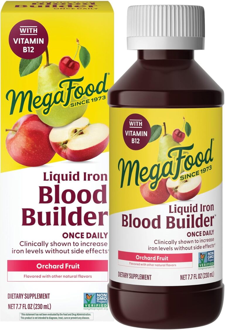 MegaFood Blood Builder Liquid Iron Supplement for Women, Men...