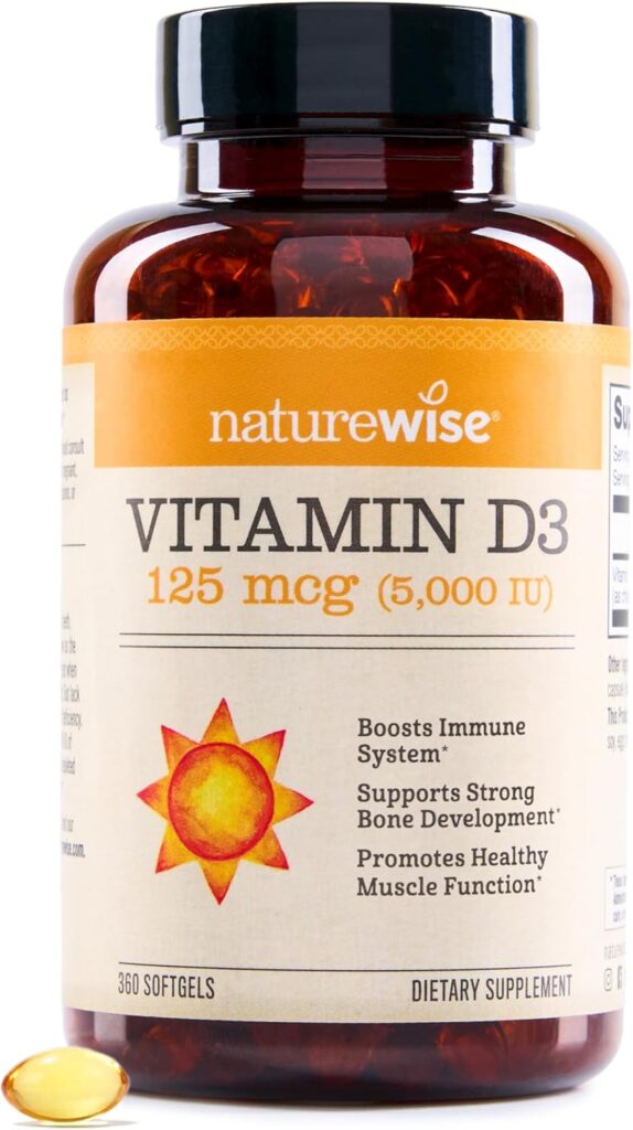 NatureWise Vitamin D3 5000iu (125 mcg) 1 Year Supply for Imm...