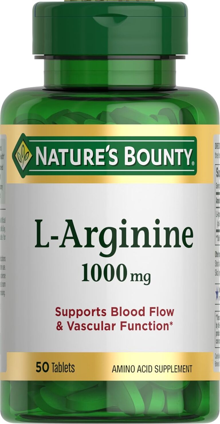 Nature’s Bounty L-Arginine 1000mg for Supporting Blood Flow ...