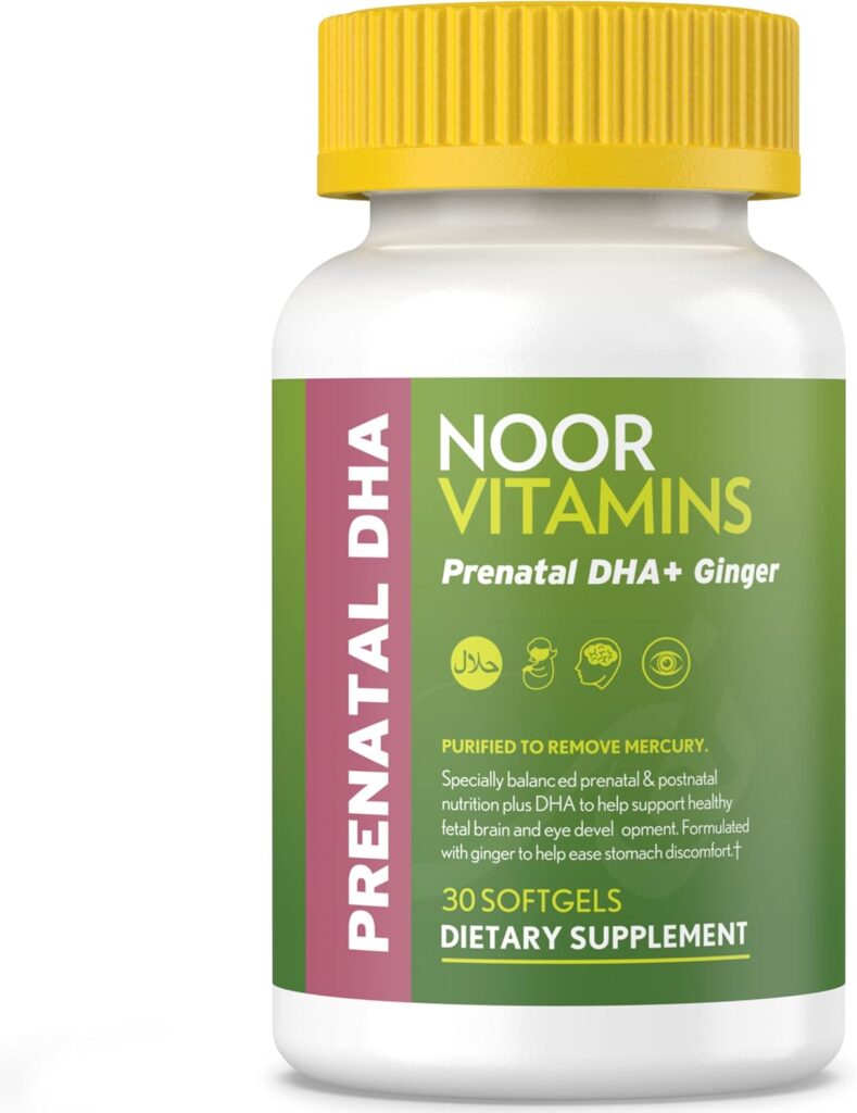 Noor Vitamins Halal Prenatal Vitamins with DHA and Folic Aci...
