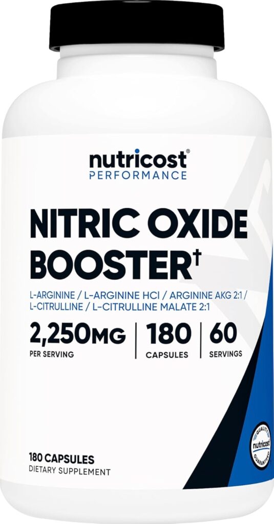 Nutricost Nitric Oxide Booster 2250mg, 180 Capsules - 750mg ...