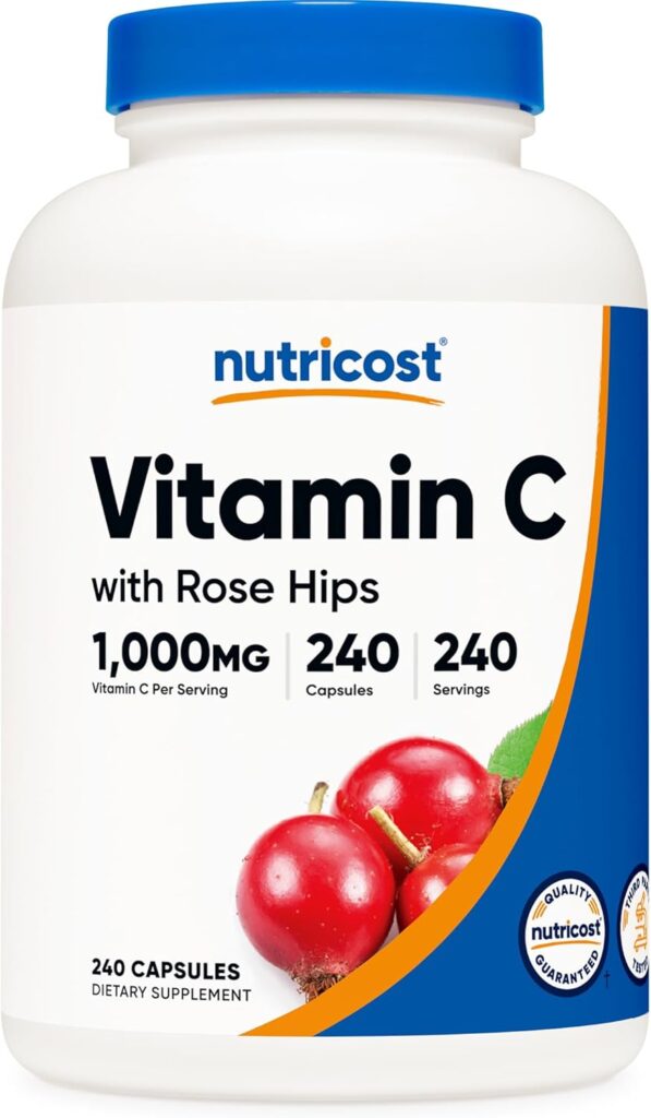 Nutricost Vitamin C with Rose HIPS 1025mg, 240 Capsules - Vi...