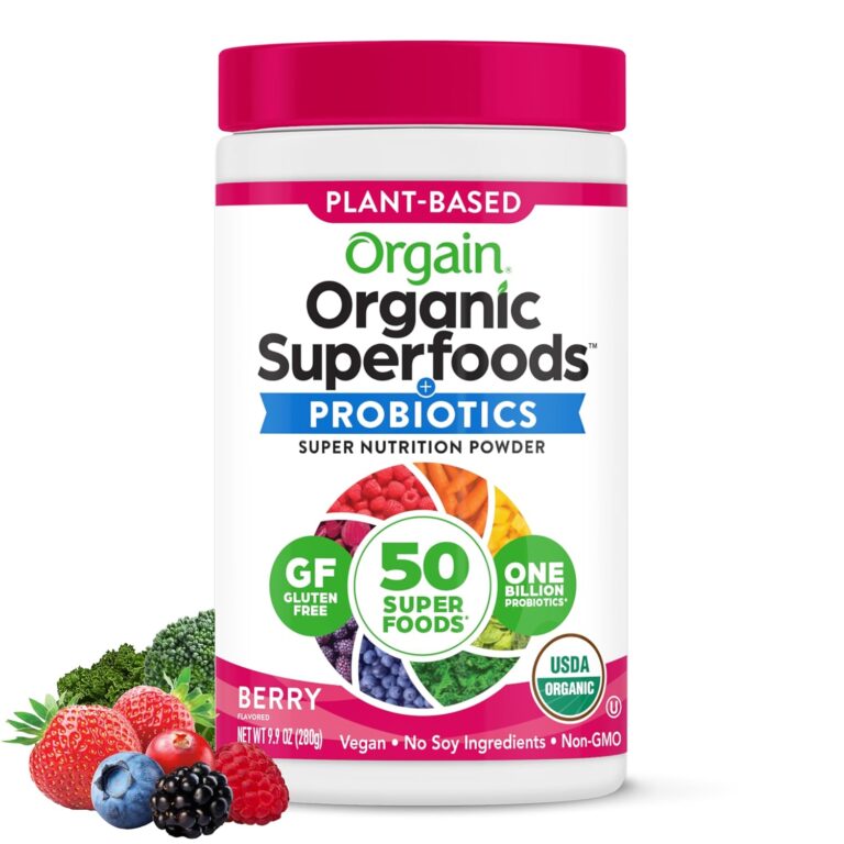 Orgain Organic Greens Powder + 50 Superfoods, Berry - 1 Bill...
