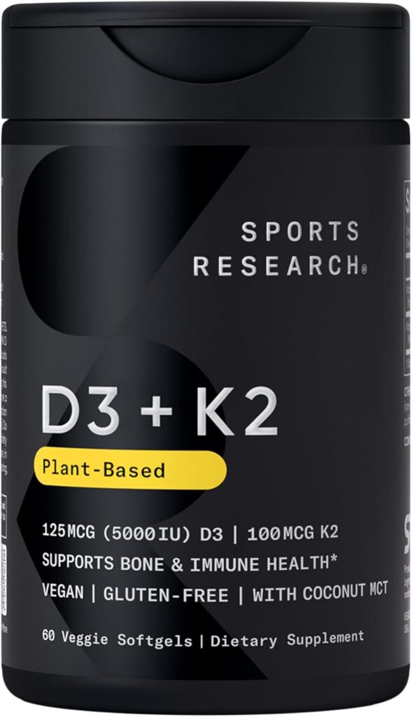 Sports Research® Vitamin D3 + K2 w/ Coconut Oil - Vegan Vita...