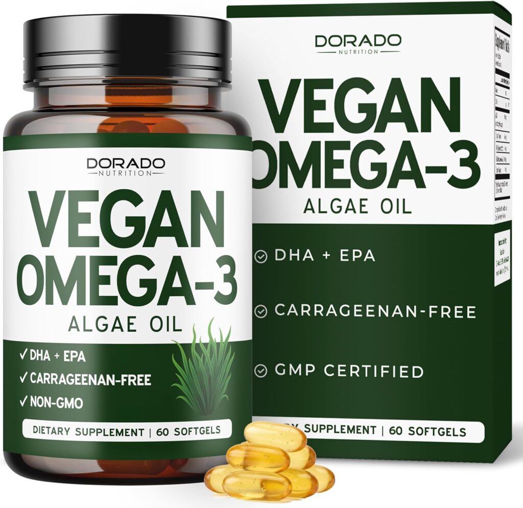Vegan Omega 3 Algae Oil (60 Softgels) Plant Based DHA EPA - ...
