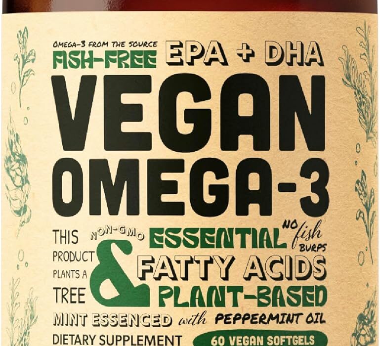 Vegan Omega 3 Supplement - Plant Based DHA & EPA Fatty Acids...