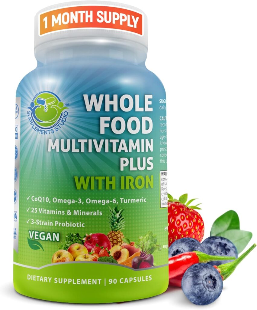 Vegan Whole Food Daily Multivitamin with Iron, Methylated Mu...