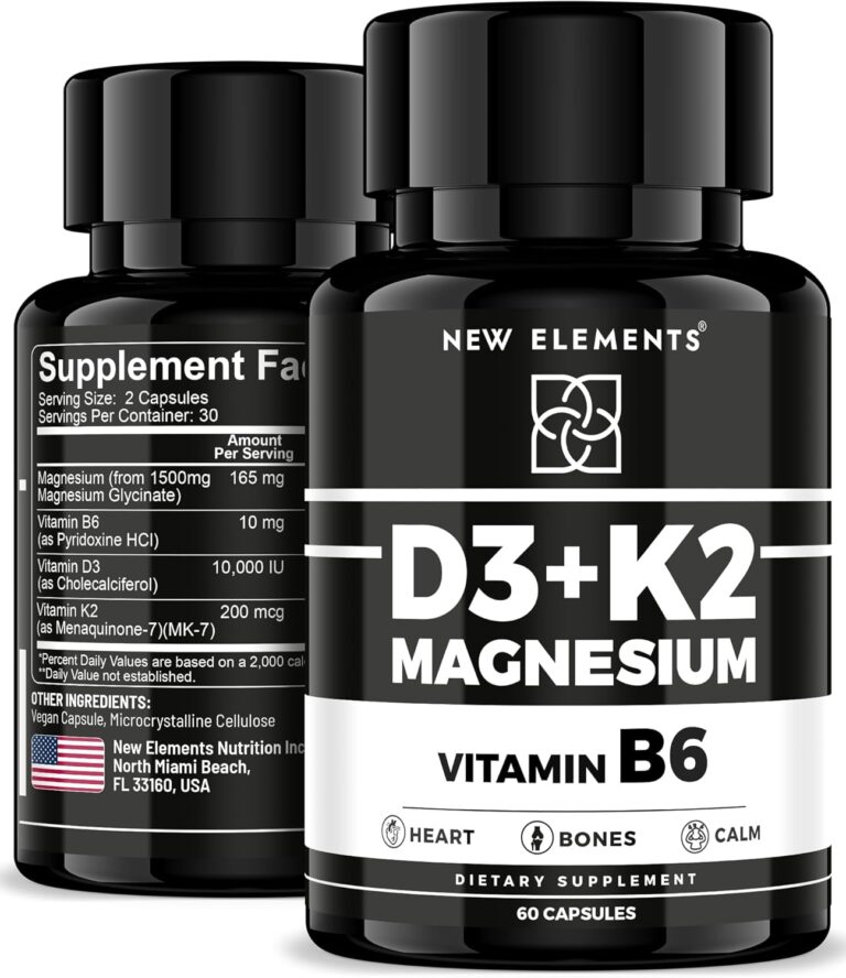 Vitamin D3 K2 with Magnesium Glycinate & Vitamin B6 | Magnes...