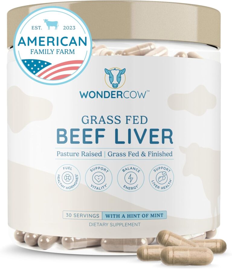WONDERCOW Beef Liver Capsules Grass Fed Supplement - Desicca...