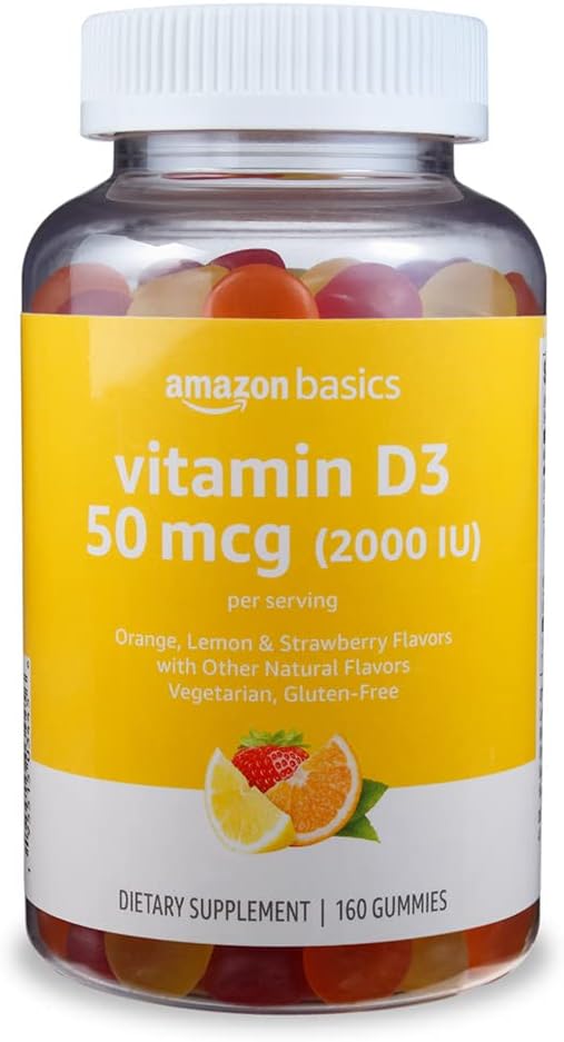 Amazon Basics Vitamin D3 2000 IU Gummies, Orange, Lemon & St...