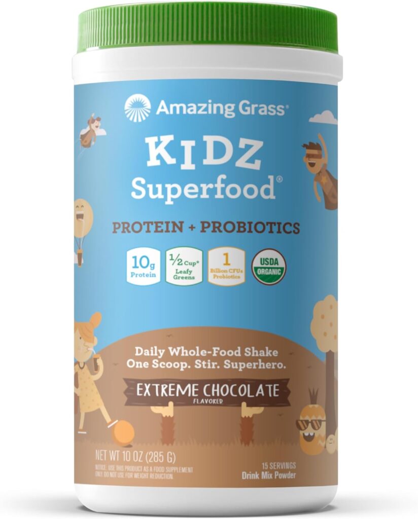 Amazing Grass Kidz Superfood: Vegan Protein & Probiotics for...