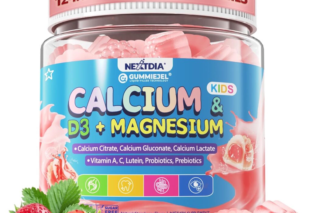 Kids Calcium Gummies + D3 & Magnesium for 4+, with Calcium C...