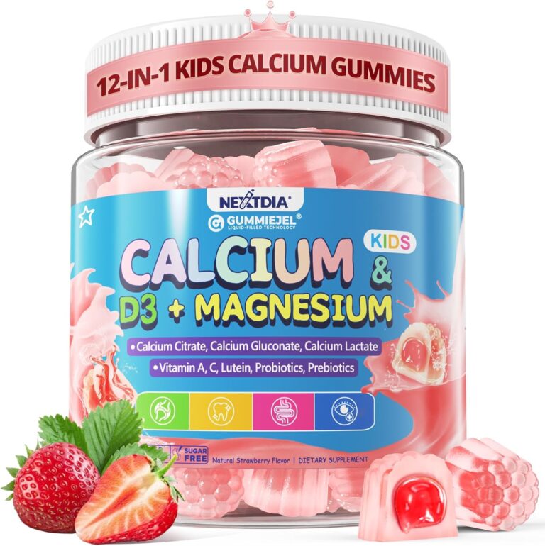 Kids Calcium Gummies + D3 & Magnesium for 4+, with Calcium C...