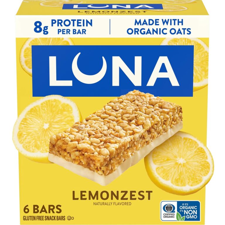 LUNA Bar - LemonZest Flavor - Gluten-Free - Non-GMO - 7-9g P...