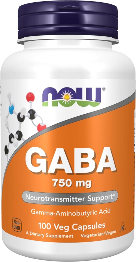 NOW Foods Supplements, GABA (Gamma-Aminobutyric Acid) 750mg,...
