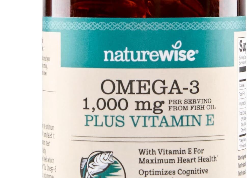 NatureWise Extra-Strength Omega 3 Fish Oil Supplement - 1000...