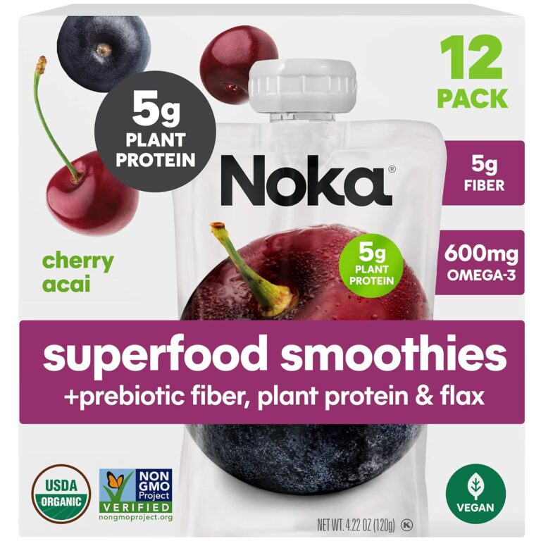 Noka Superfood Fruit Smoothie Pouches, Cherry Acai, Healthy ...