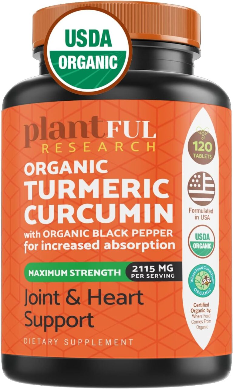 Organic Turmeric Supplement with Black Pepper Highest Potenc...