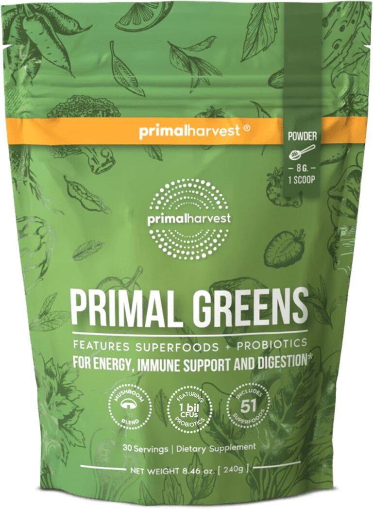 Primal Harvest Super Greens Powder, 30 Servings w/+50 Greens...