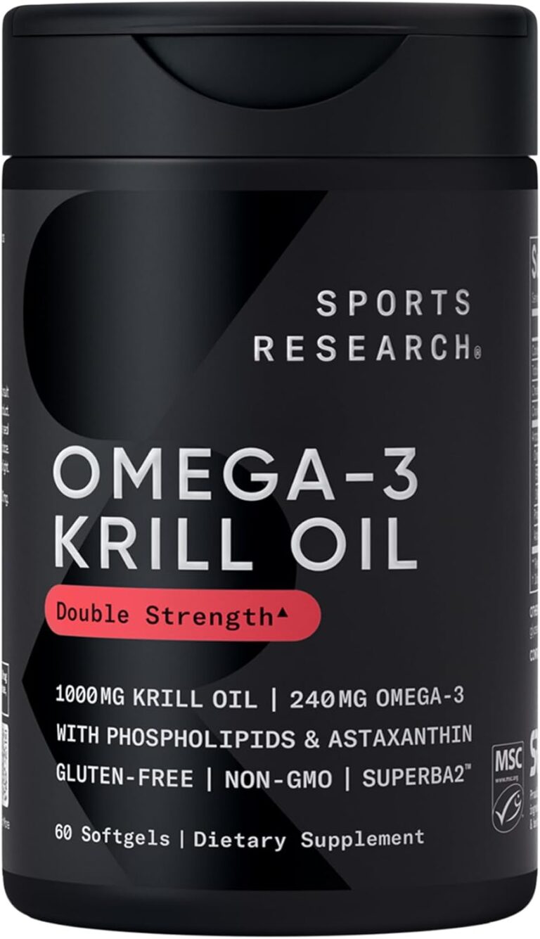 Sports Research Krill Oil Supplement with EPA & DHA Omega 3,...