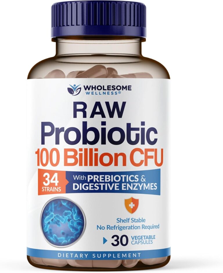 Wholesome Wellness Organic Raw Probiotics 100 Billion CFU, D...