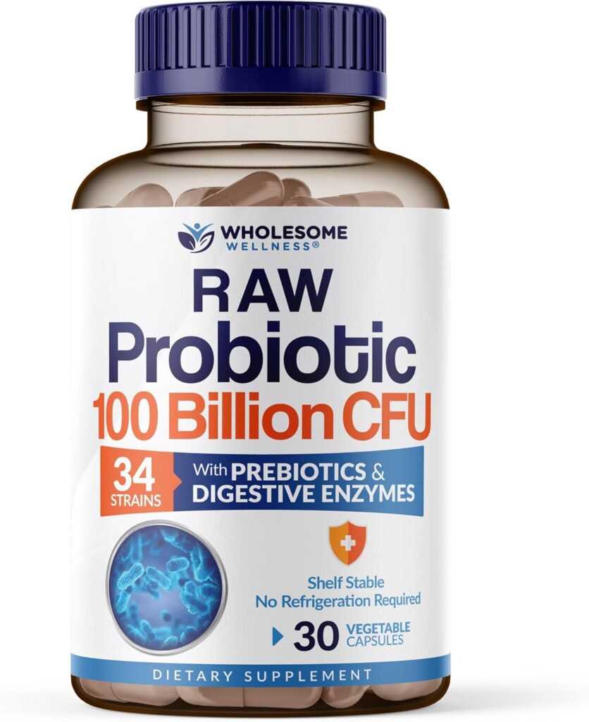 Wholesome Wellness Organic Raw Probiotics 100 Billion CFU, D...