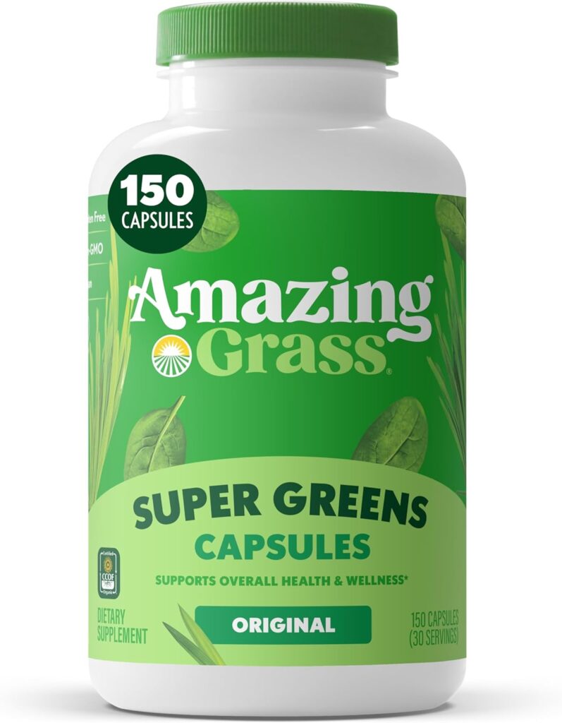 Amazing Grass Super Greens Capsules, Superfood, Greens Pills...